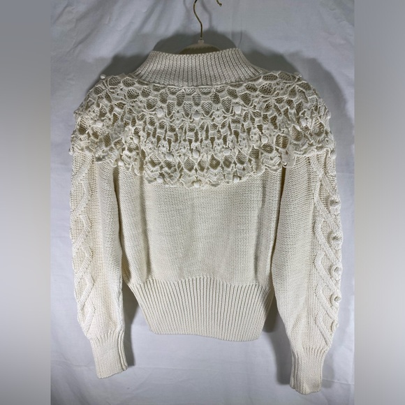 Vintage 80’s Cable Knit Crochet Sweater - Picture 2 of 5